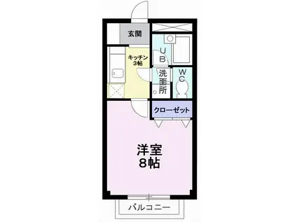 コーポライフながまち(1K/1階)の間取り写真