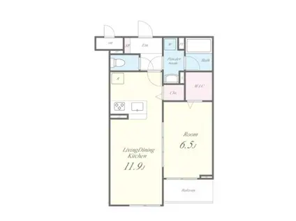 LUCIET SI(1LDK/1階)の間取り写真