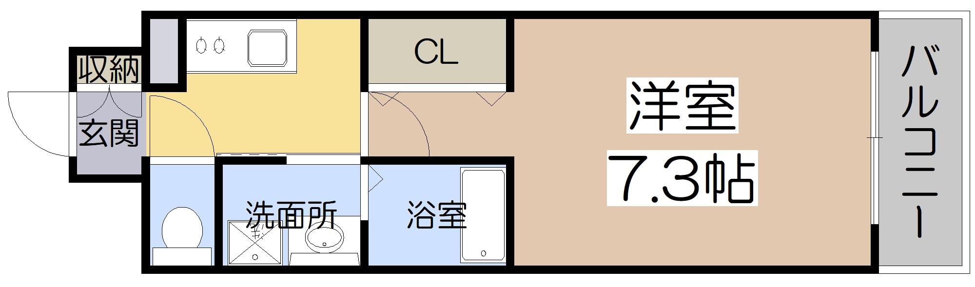アーバンパーク田辺(1K/5階)の間取り写真