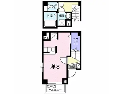 アヴェニール六甲(1K/1階)の間取り写真