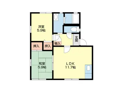 グランファーム(2LDK/1階)の間取り写真