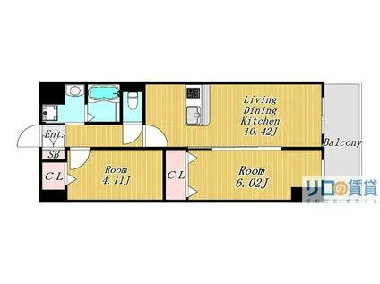 アーバンパーク新大阪(1SLDK/6階)の間取り写真