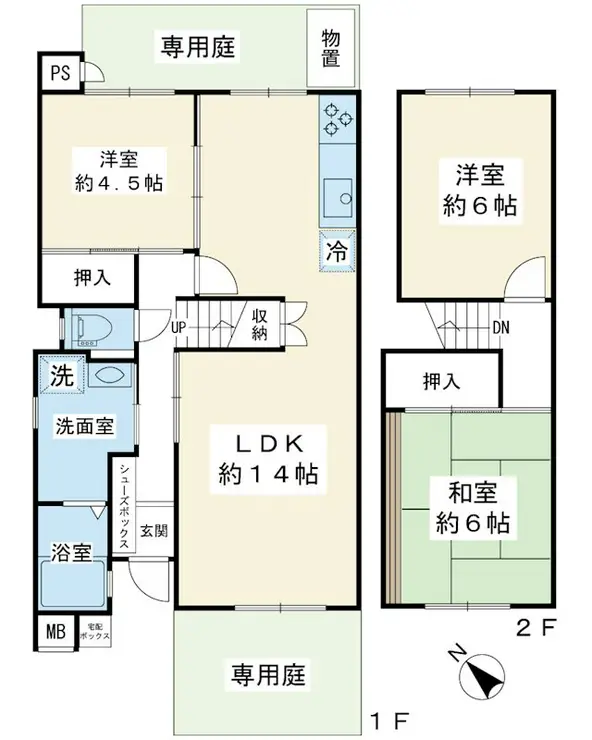 入船中央エステート22号棟 1階階 間取り