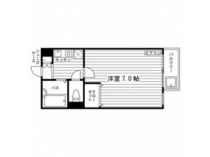 リンクル21(1K/1階)の間取り写真