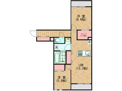 ラ・フルール(2LDK/3階)の間取り写真