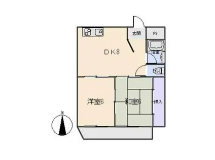 ハイツ柿田(2DK/1階)の間取り写真