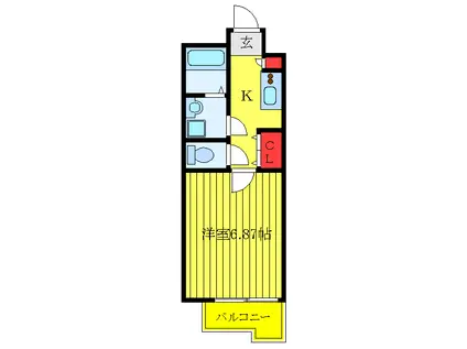 ヒルズロコ(1K/4階)の間取り写真