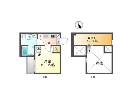 エスポワールBEBE(1K/1階)の間取り写真