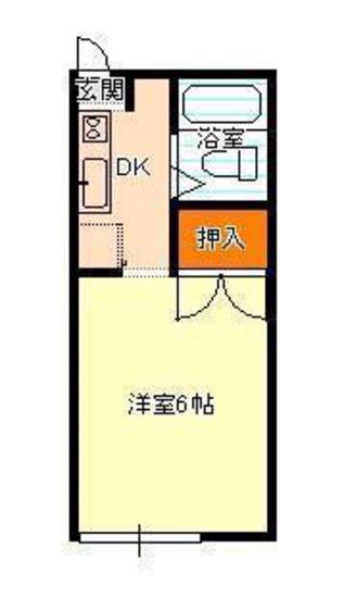 ローズコーポ(1K/2階)の間取り写真