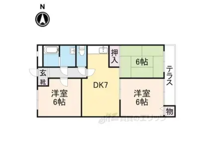 コミュニティみかど(3DK/1階)の間取り写真