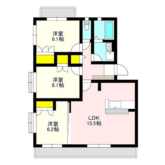 グランデステージ瑞樹(3LDK/2階)の間取り写真