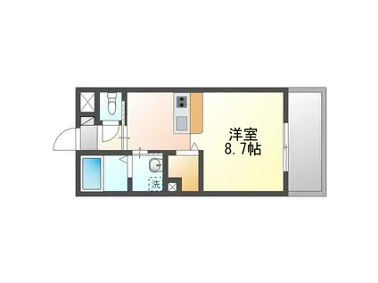 CASA LA TIDA LEQUIOS(1K/2階)の間取り写真