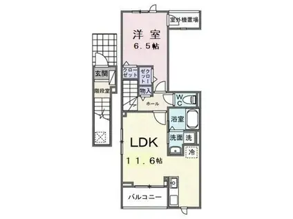 フローラル グレイス(1LDK/2階)の間取り写真