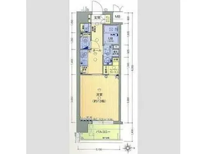 LUMINOUS新大阪(1K/6階)の間取り写真