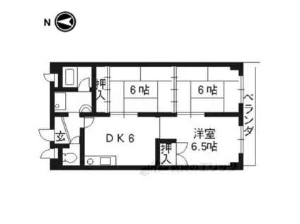 シャトー嵐望(3LDK/1階)の間取り写真