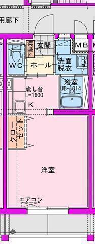 FUKUNASU EHIRAHIGASHI(ワンルーム/3階)の間取り写真