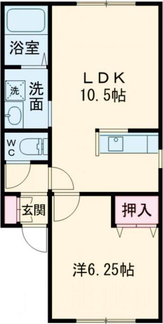 M.S.HIRO(1LDK/2階)の間取り写真