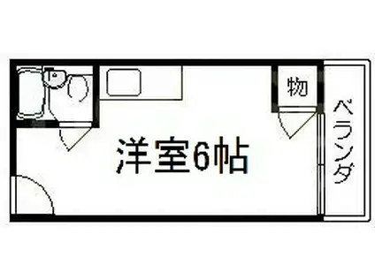 ワークスマンション(1K/2階)の間取り写真