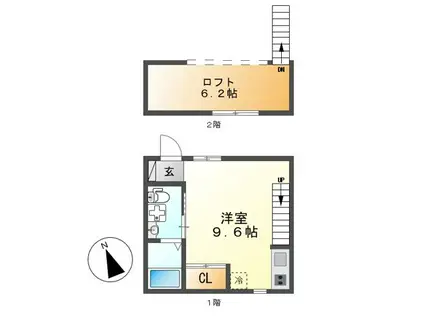 ACCOMMO岩塚(ワンルーム/1階)の間取り写真