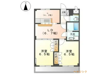 ツインビレッジ(2LDK/3階)の間取り写真