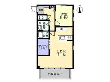 フォブール由良(2LDK/2階)の間取り写真