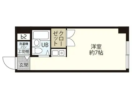 クレールコート(ワンルーム/3階)の間取り写真