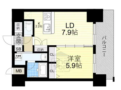 スプランディッド江坂駅前(1LDK/10階)の間取り写真