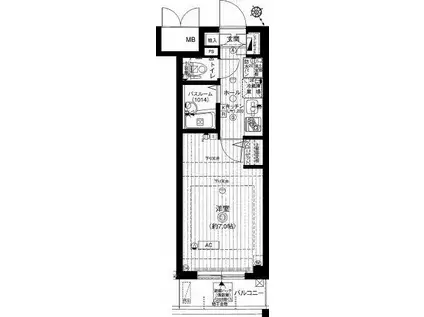 デュオステージ関内II(1K/2階)の間取り写真