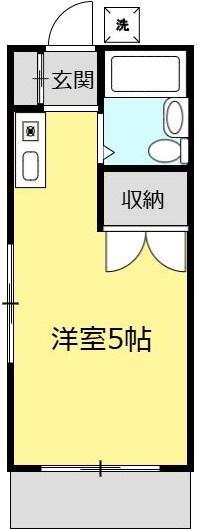 グリーンヒル所沢(ワンルーム/1階)の間取り写真