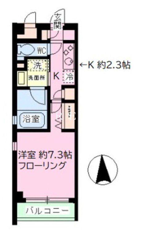 ヴィルヌーブ蔵前(1K/3階)の間取り写真