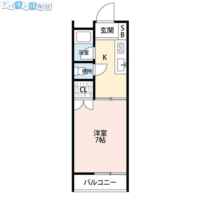 エステート旭町(1K/2階)の間取り写真