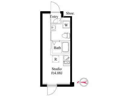 ファーヴァル代々上原(ワンルーム/2階)の間取り写真