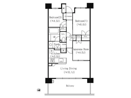パークアクシス大船(3LDK/2階)の間取り写真