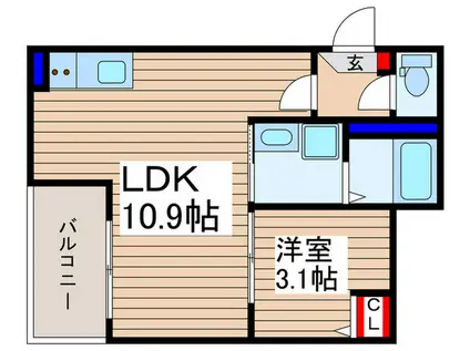 砂新田AP II(1LDK/2階)の間取り写真