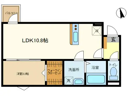 KEIAI RESIDENCE せんげん台IV(1LDK/1階)の間取り写真