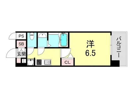 レオンコンフォート難波西II(1K/8階)の間取り写真