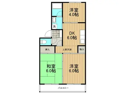 コートヴィレッジ(3DK/3階)の間取り写真