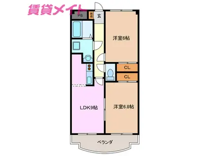 ラヴィトピア(2LDK/3階)の間取り写真