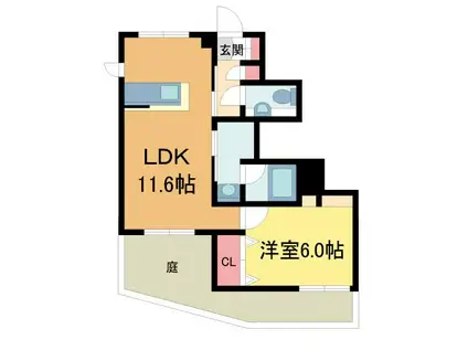 SHAMAISONブルーメ(1LDK/1階)の間取り写真