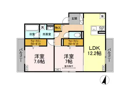 D-ROOMCIX(2LDK/3階)の間取り写真