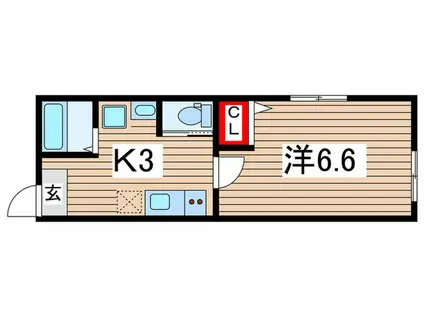 フルラージュ千葉中央(1K/1階)の間取り写真