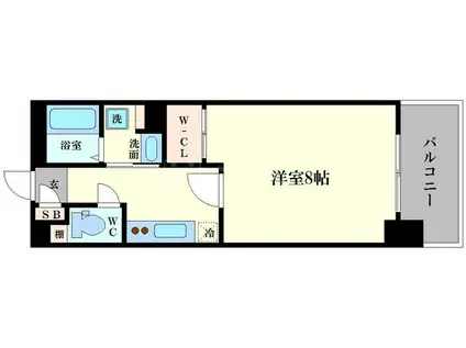 アスヴェル阿波座ブルーアース(1K/12階)の間取り写真