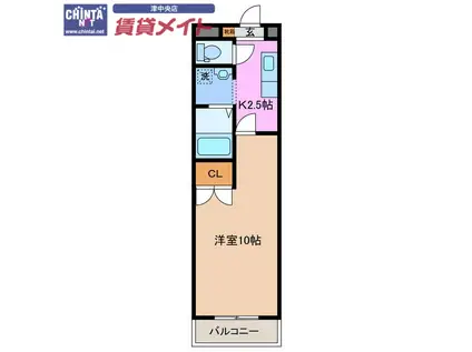 江戸橋利平治マンション(1K/3階)の間取り写真