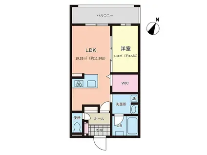 前島1丁目マンション(1LDK/4階)の間取り写真