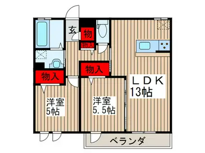 GRANCASAMIRA(2LDK/2階)の間取り写真