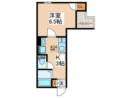 エクセラン東立石(1K/1階)の間取り写真