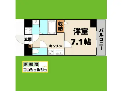 Z・R名駅(1K/8階)の間取り写真