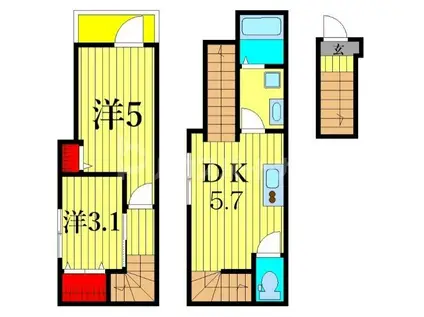 MELDIA四ツ木IV(2DK/2階)の間取り写真
