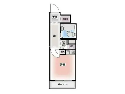 ホーユウコンフォルト飛鳥山東(ワンルーム/1階)の間取り写真