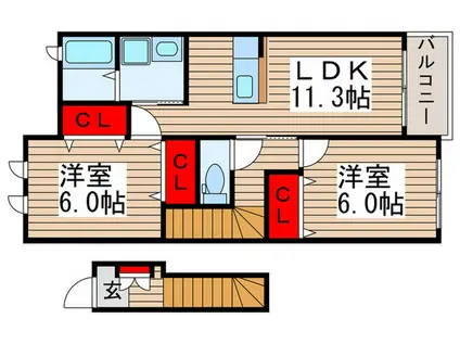 フルハウス A(2LDK/2階)の間取り写真